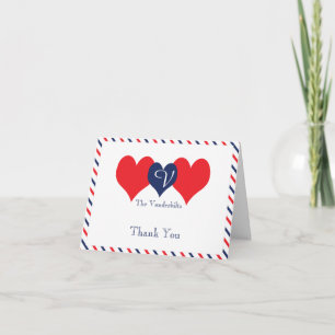 Cartão De Agradecimento Americana Hearts Wedding Thank You