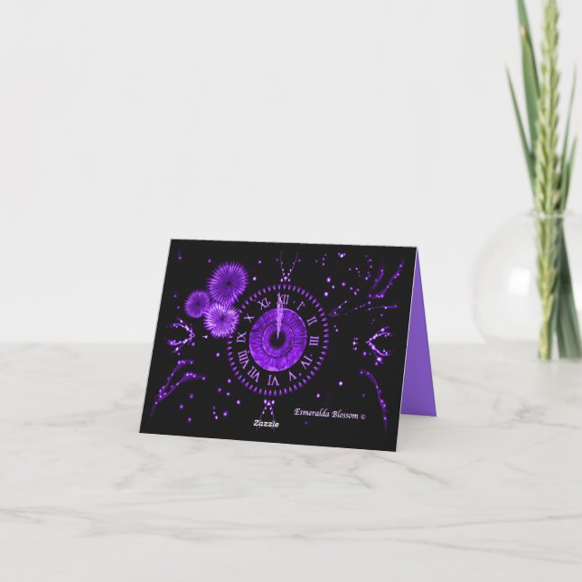Cartão De Agradecimento Amethyst Midnight Clock (Verso)