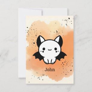 Cartão De Agradecimento Amigo Adorável do Bat - Arte de Enfermeiro Minimal