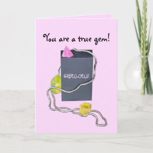 CARTÃO DE AGRADECIMENTO AMIGO PINK E AMARELO UM ANIVERSÁRIO DE GEM