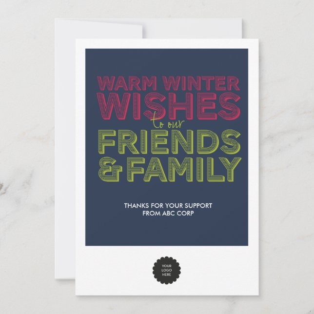 Cartão De Agradecimento Amigos e Família Flat (Frente)