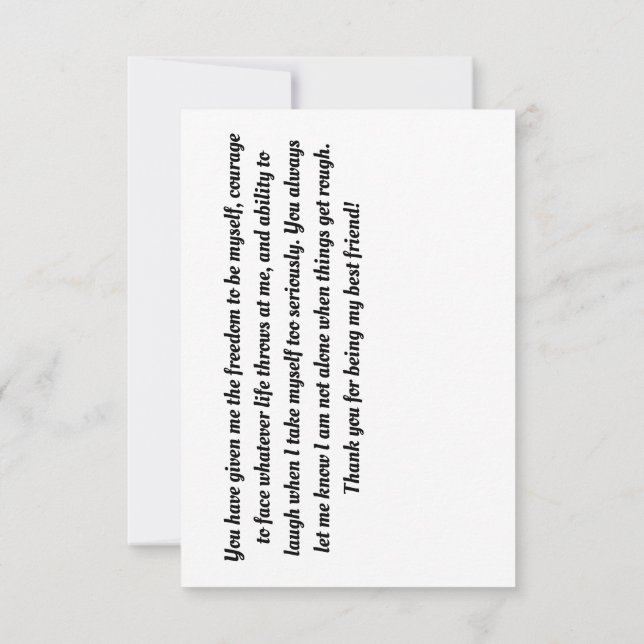 Cartão De Agradecimento Amizade (Verso)
