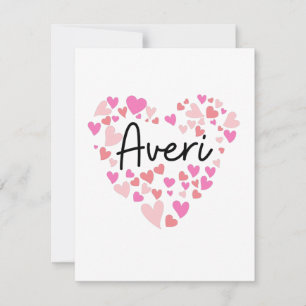 Cartão De Agradecimento Amo Averi - corações para Averi