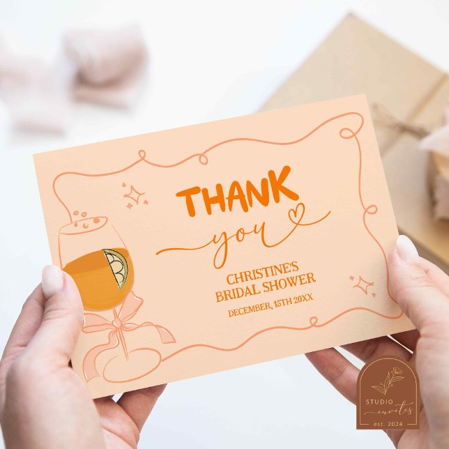 Cartão de Agradecimento Amor à Primeira Spritz (Criador carregado)
