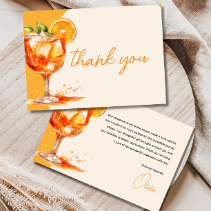 Cartão De Agradecimento Amor à Primeira Spritz Festa de Noiva Laranja