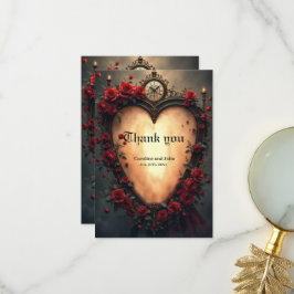 Cartão De Agradecimento Amor Atemporal – Coleção de Casamento Gótico Vitor