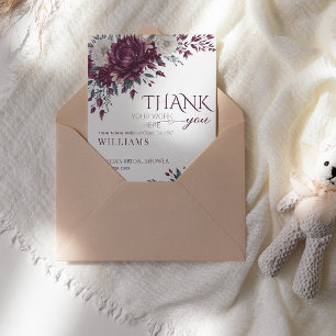 Cartão De Agradecimento Amor com Flores de Sangue Chá de panela de Creme d