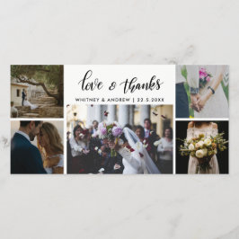 Cartão De Agradecimento Amor de cinco fotos & roteiro Wedding dos