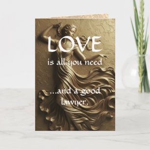 Cartão De Agradecimento Amor Divertido & Um Bom Advogado Luxo Ouro Obrigad