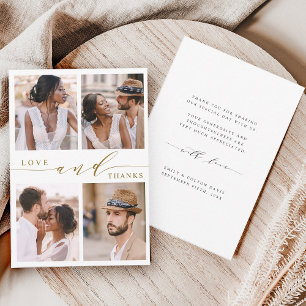 Cartão De Agradecimento Amor Dourado Moderno & Agradecimentos 4 Fotos Casa