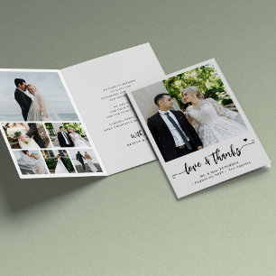 Cartão De Agradecimento Amor e agradecimentos colagem de fotos modernas de