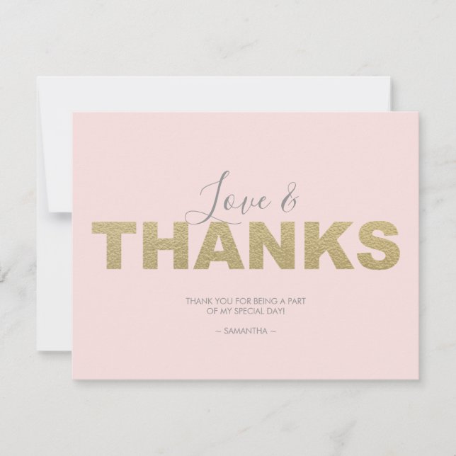 Cartão De Agradecimento Amor e Agradecimentos X e O Obrigado (Frente)