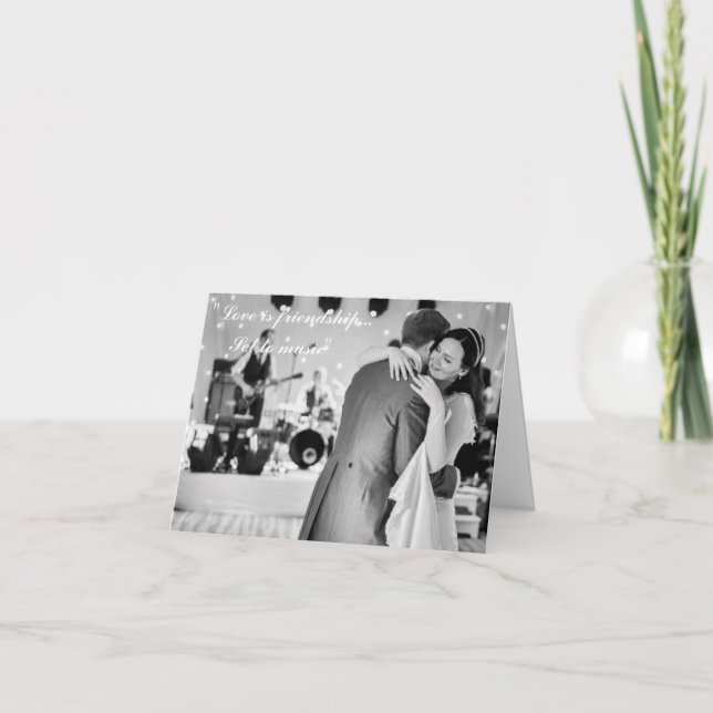 Cartão De Agradecimento Amor é amizade para música (Frente)