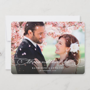 Cartão De Agradecimento Amor e casamento chique da foto do roteiro