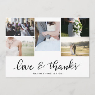 Cartão De Agradecimento Amor e casamento da foto do casal do roteiro cinco