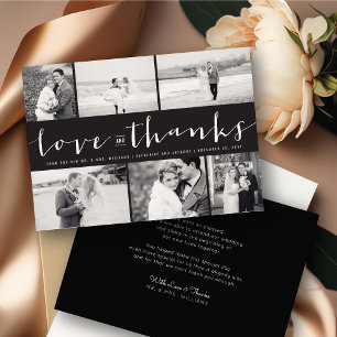 Cartão De Agradecimento Amor e casamento moderno da foto do roteiro 5 dos
