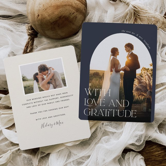 Cartão De Agradecimento Amor e gratidão | Arch Photo Wedding (Criador carregado)