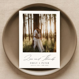 Cartão De Agradecimento Amor e Obrigados   Boho Photo Wedding