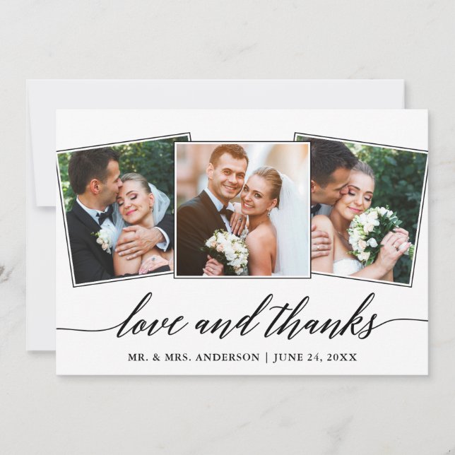 Cartão De Agradecimento Amor e Obrigados da caligrafia moderna 3 Foto (Frente)