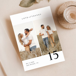 Cartão De Agradecimento Amor e Obrigados   Foto de Casamento de Script Rus