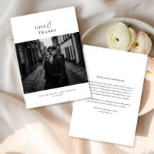 Amor e Obrigados | Foto de casamento minimalista m