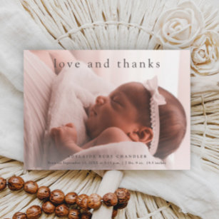 Cartão De Agradecimento Amor e Obrigados Fotografia Simples Mínima