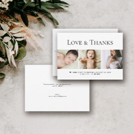 Cartão De Agradecimento Amor e Obrigados Fotos para bebês Nascimento mínim