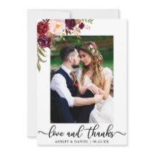 Amor e obrigados que Wedding a foto Borgonha