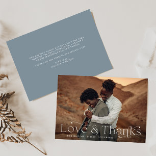 Cartão De Agradecimento Amor Elegância Clássico e Obrigados Traduzem Foto 