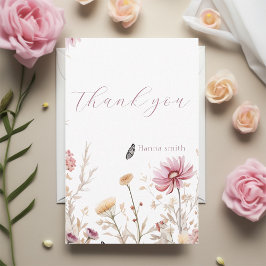 Cartão De Agradecimento Amor em flor Chá de noiva  