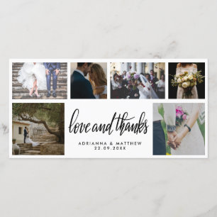 Cartão De Agradecimento Amor escrito à mão do casamento & foto do roteiro
