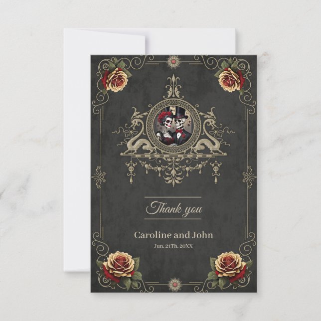 Cartão De Agradecimento Amor eterno na escuridão. (Frente)