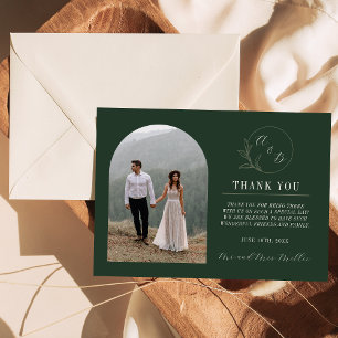 Cartão De Agradecimento Amor eterno   Verde Profundo   Casamento