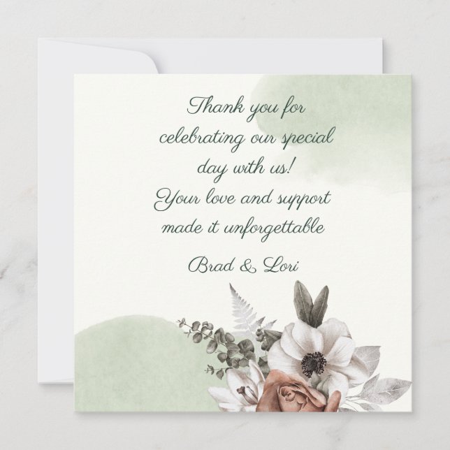 Cartão De Agradecimento Amor Floral Sage (Frente)