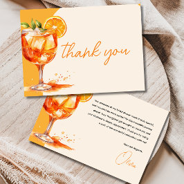 Cartão De Agradecimento Amor no First Spritz Orange Chá de panela