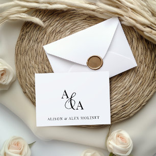 Cartão De Agradecimento Ampersand Preto e Branco Moderno Obrigado