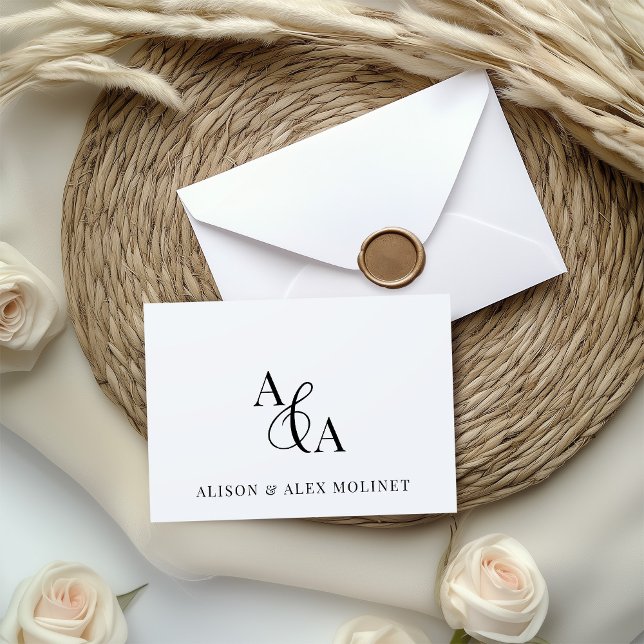 Cartão De Agradecimento Ampersand Preto e Branco Moderno Obrigado (Criador carregado)