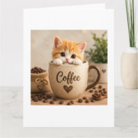 Amuleto de Gatinho na Xícara de Café
