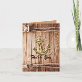 Cartão De Agradecimento âncora de navio praia doca casamento náutico obrig