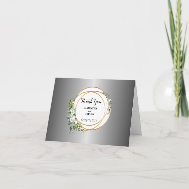 Cartão De Agradecimento Anéis De Ouro E Prata De Fusão (Frente)