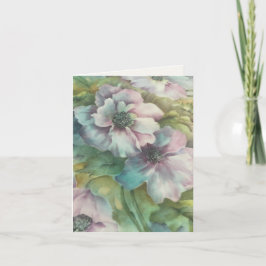 Cartão De Agradecimento Anêmonas Aquarela Pensamento Floral De Você