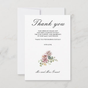 Cartão De Agradecimento Anemone Blush   Foto Floral Casamento Obrigado