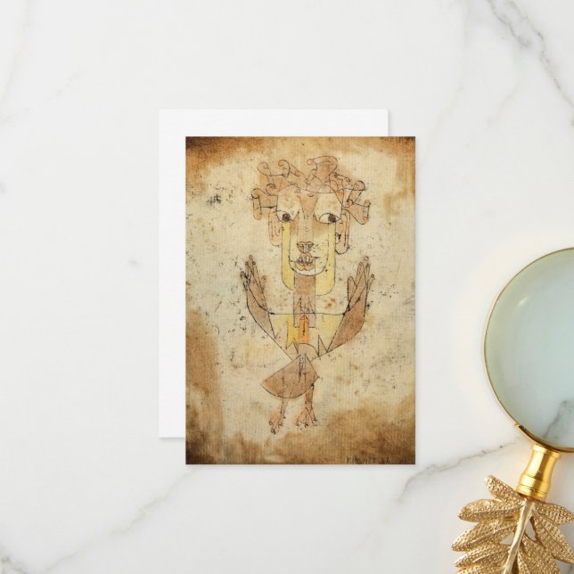 Cartão De Agradecimento Angelus Novus por Paul Klee (Frente/Verso In Situ)