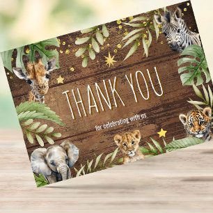 Cartão De Agradecimento Animais Chás de fraldas Safari