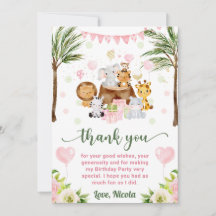 Animais de Safari da Selva em Aquarela Aniversário