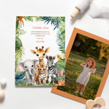 Animais de Safari da Selva para Foto de Aniversári