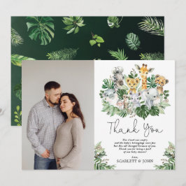 Cartão De Agradecimento Animais de Safari Selvagem na Selva Tropical Churr