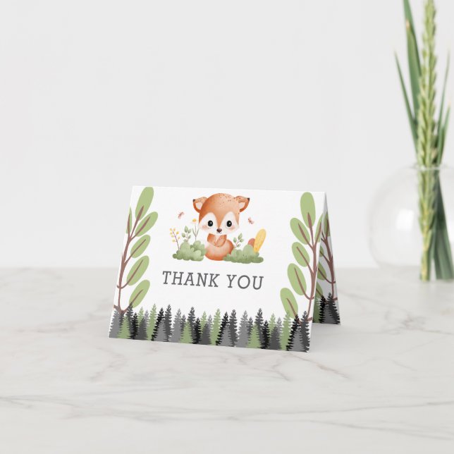 Cartão De Agradecimento Animais Florestais (Frente)