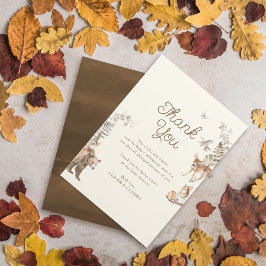 Cartão De Agradecimento Animais florestais da floresta Sexo Chá de fraldas