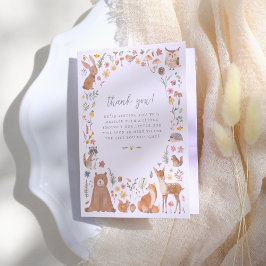 Cartão De Agradecimento Animais florestais da floresta Sexo Chá de fraldas